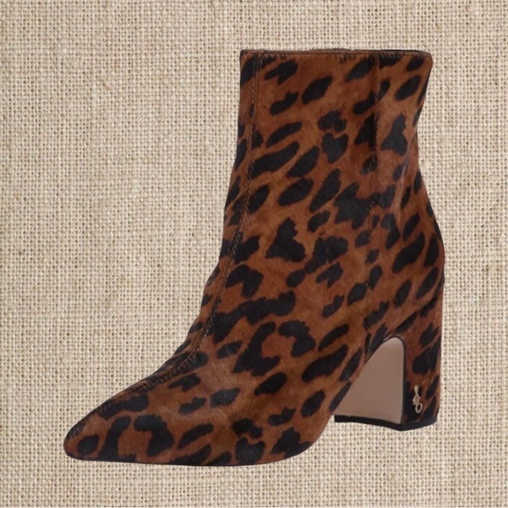 Sam Edelman Brown Leopard Ankle Booties